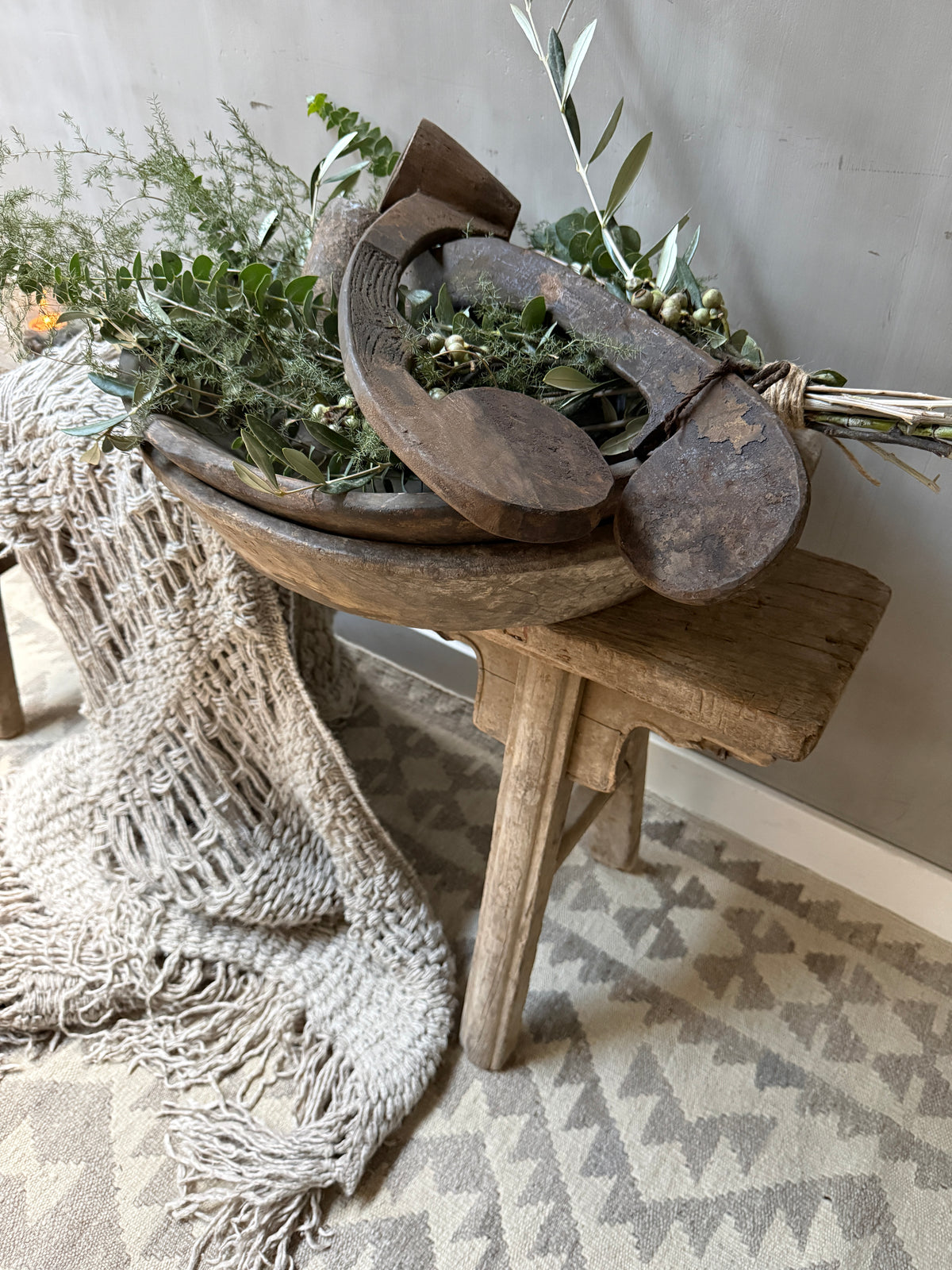 Old Chinese wooden bench