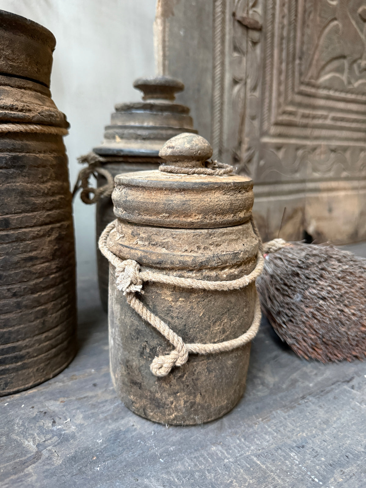Wooden jar with lid