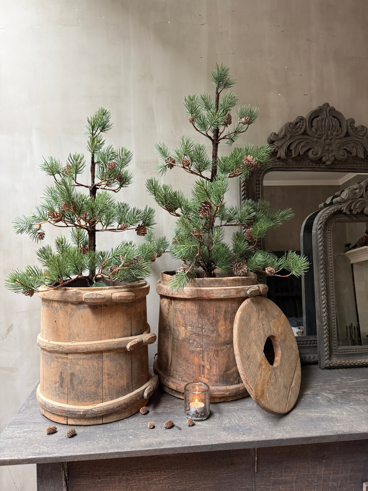 Authentieke oude houten karnton / boterkarn 4