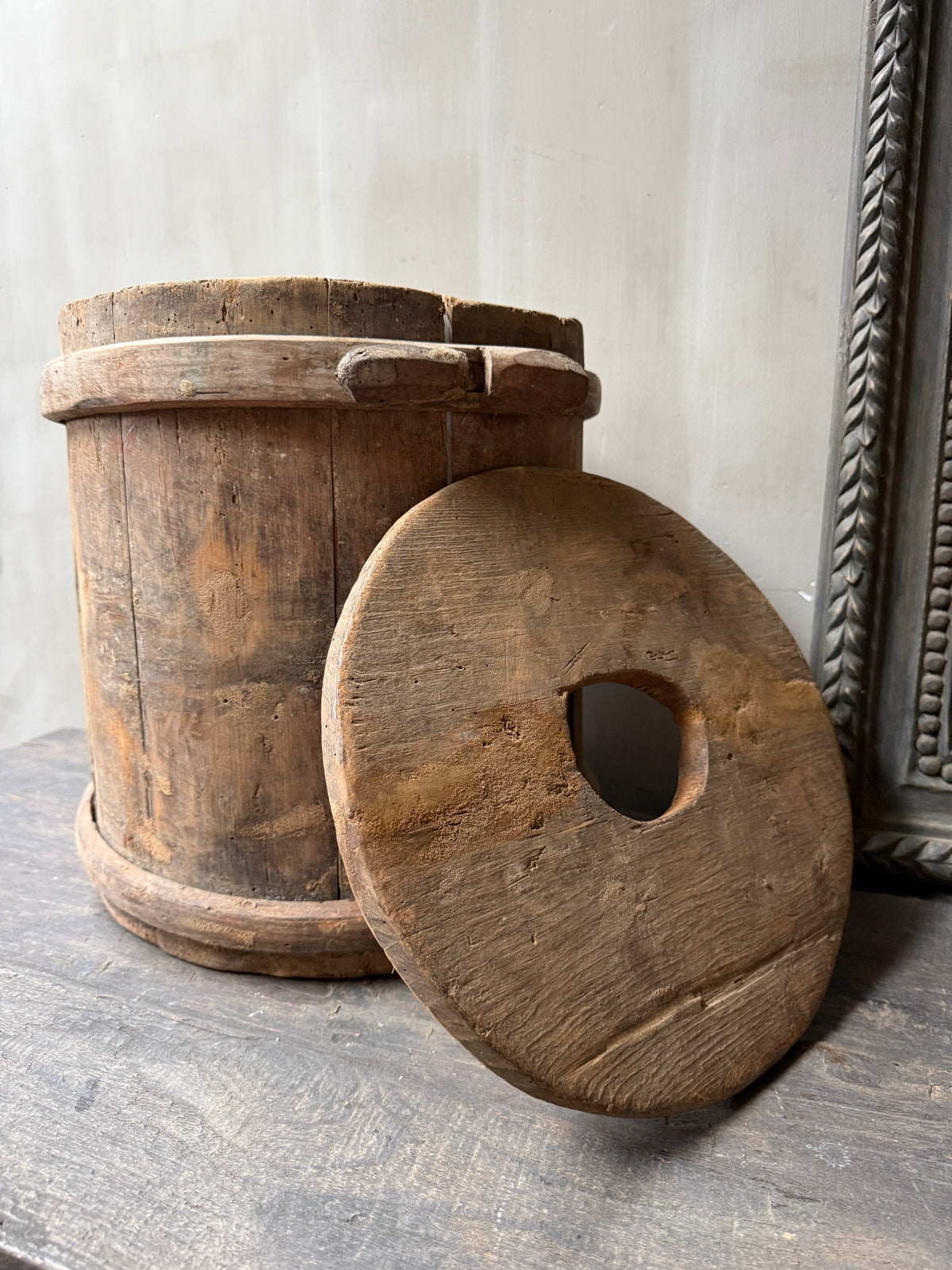 Authentieke oude houten karnton / boterkarn 4