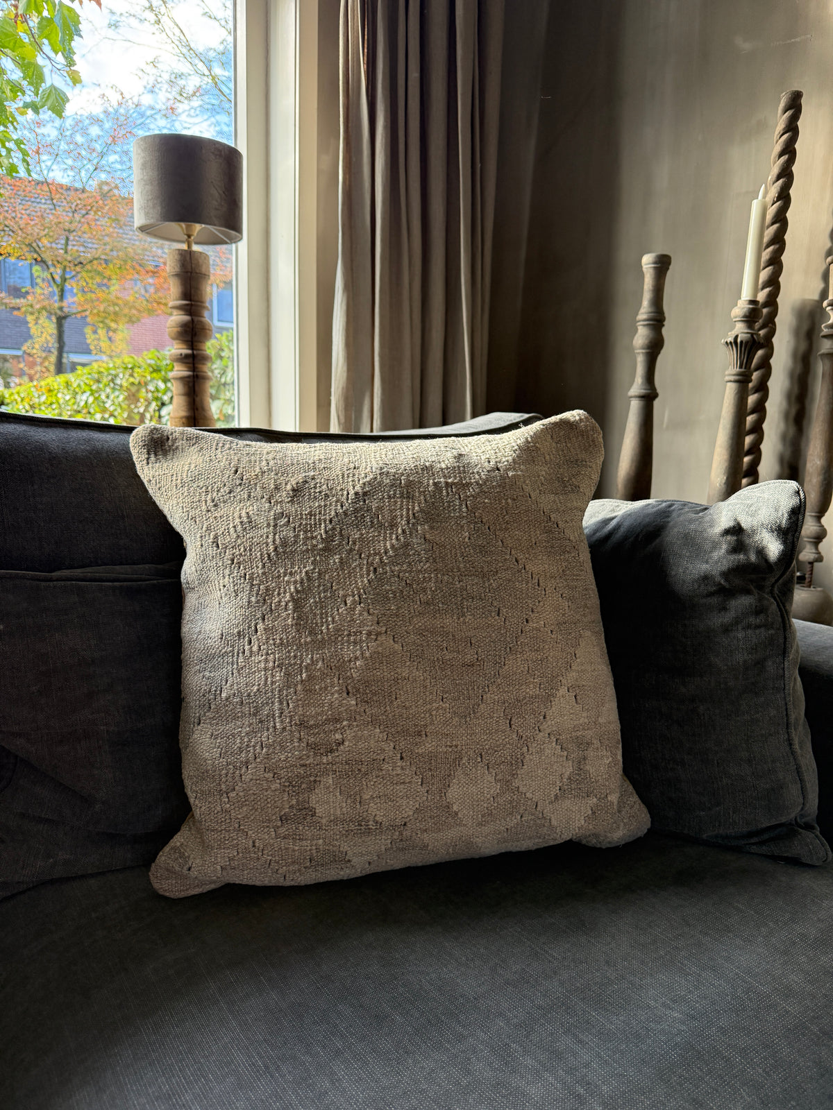 Kelim cushion gray/brown