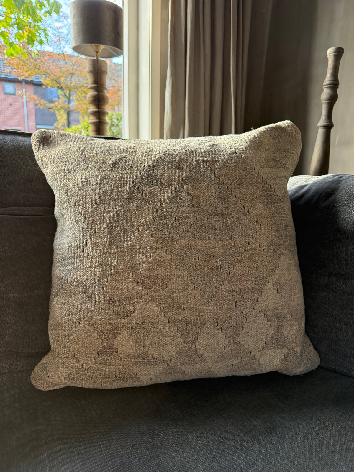Kelim cushion gray/brown