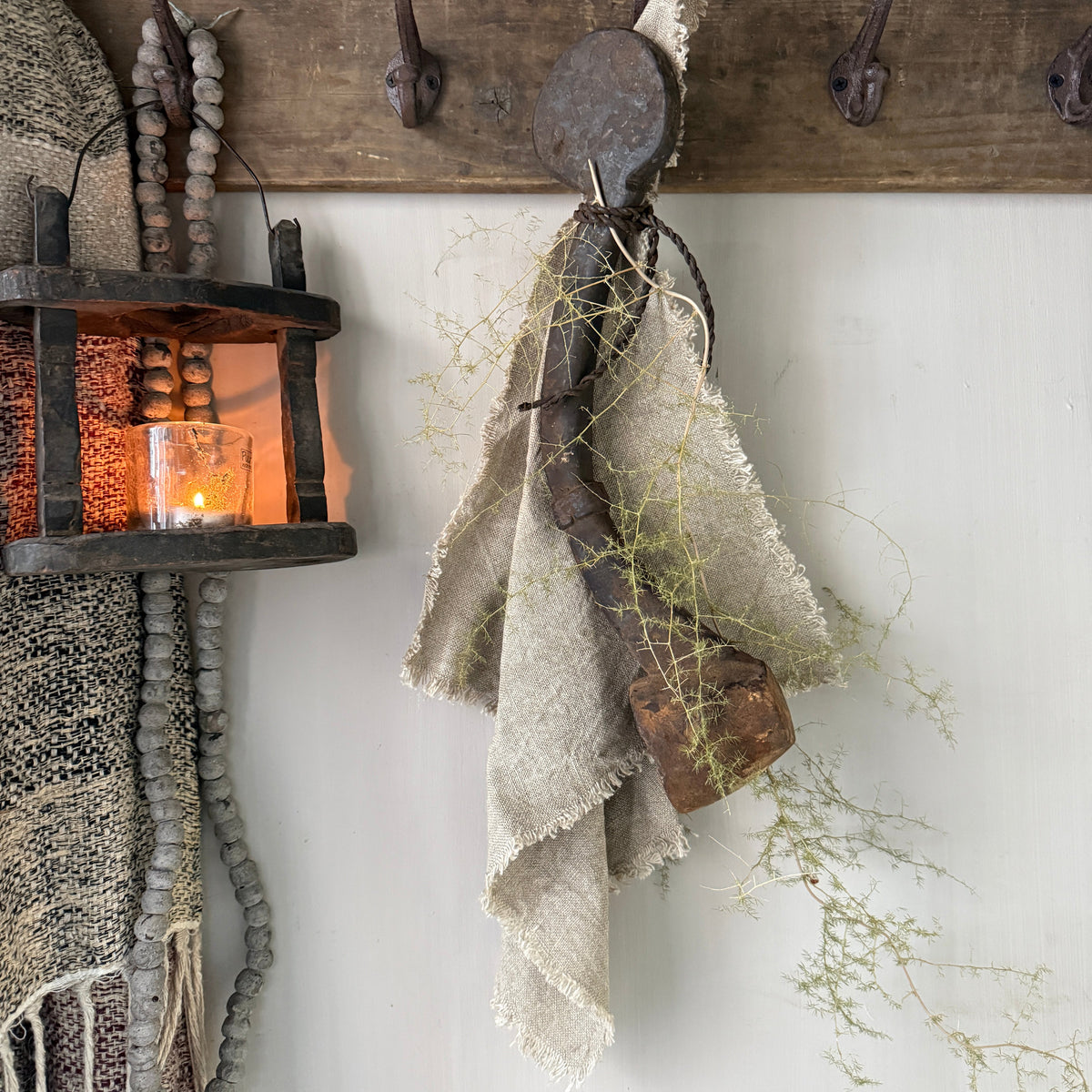 Shabby doek linnen naturel 45 x 45