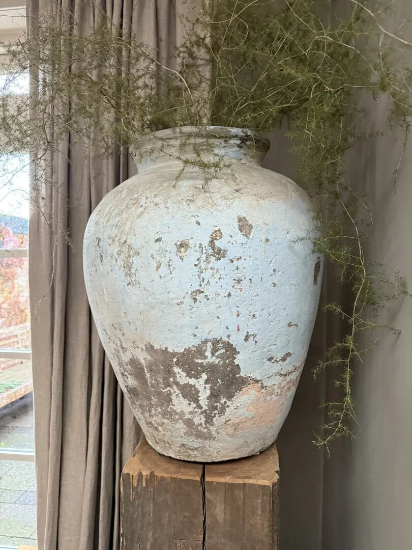 Luxe Indiase stenen kruik / pot blauw - My Sober Home