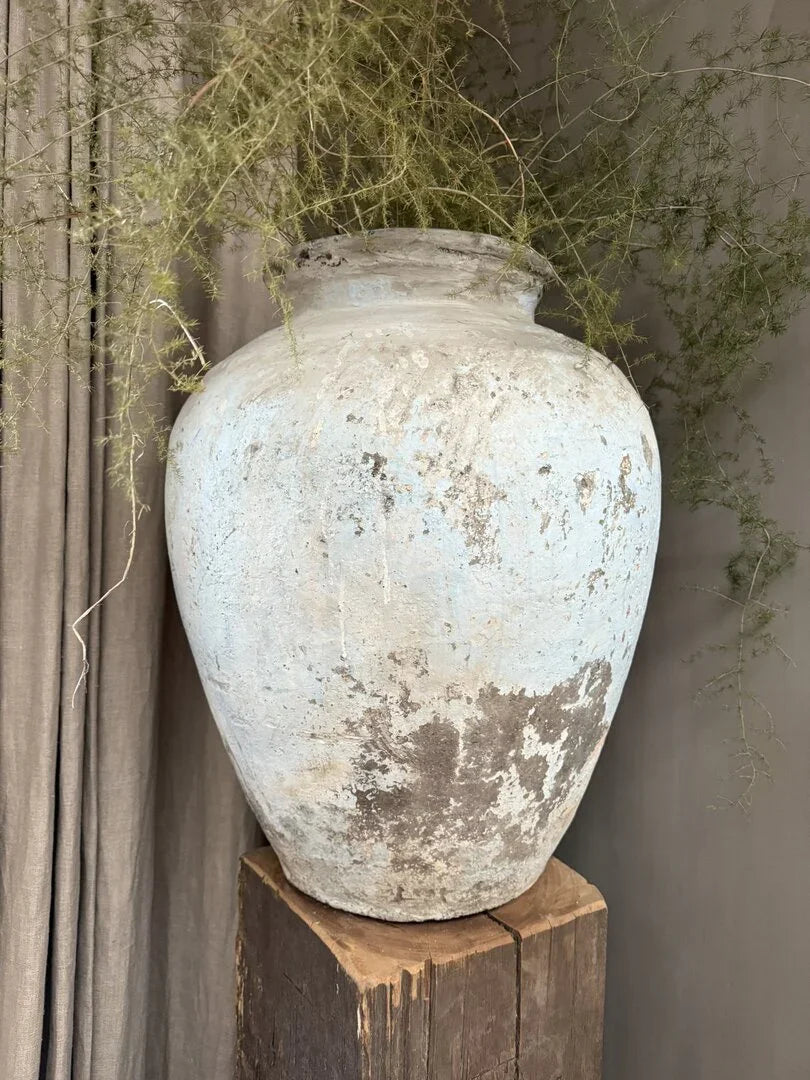 Luxe Indiase stenen kruik / pot blauw - My Sober Home