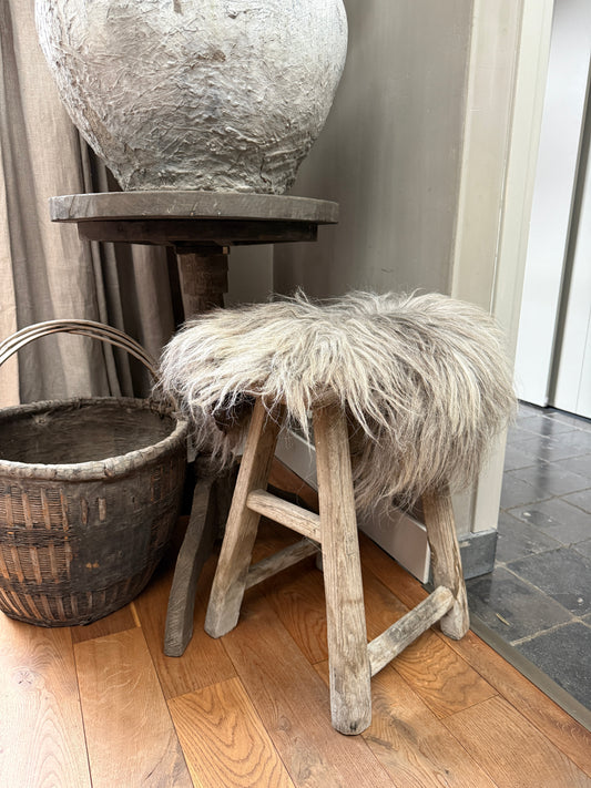 Hockerfell beige/grau