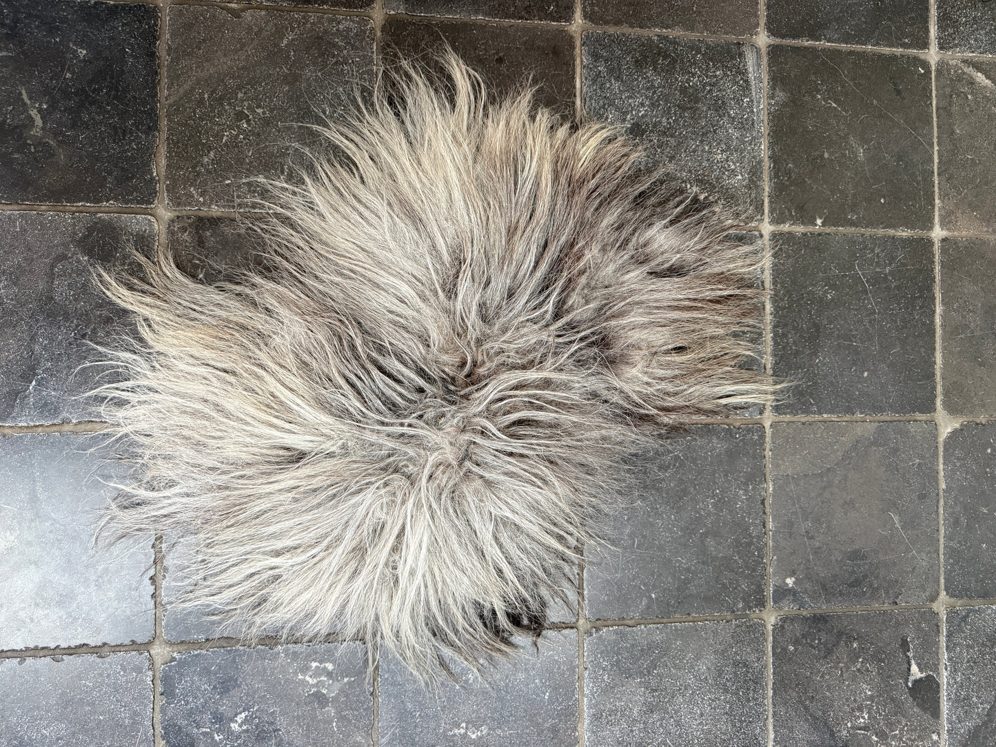 Hockerfell beige/grau