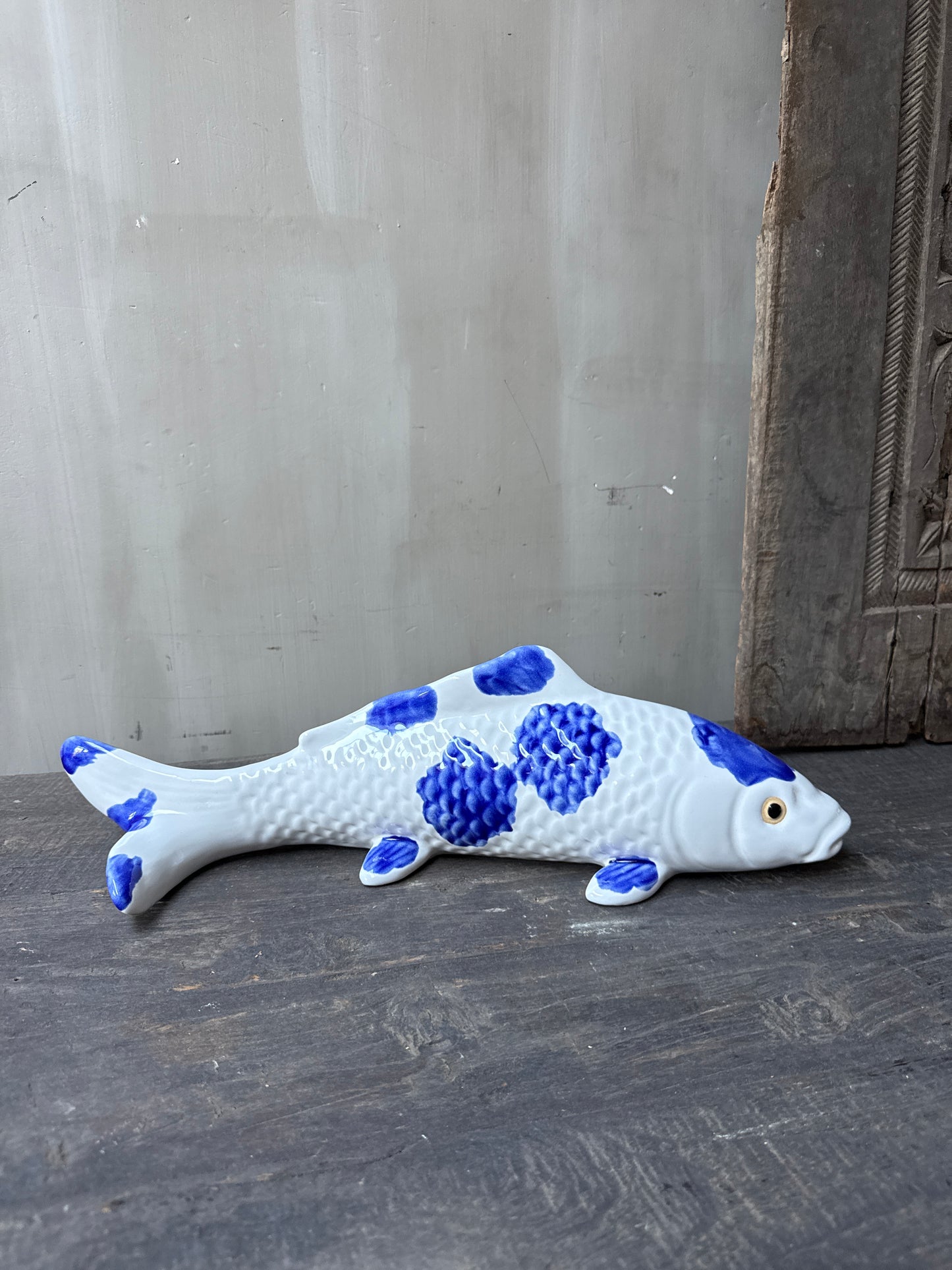 Fisch weiß-blau Porzellan