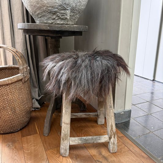 Stool fur brown