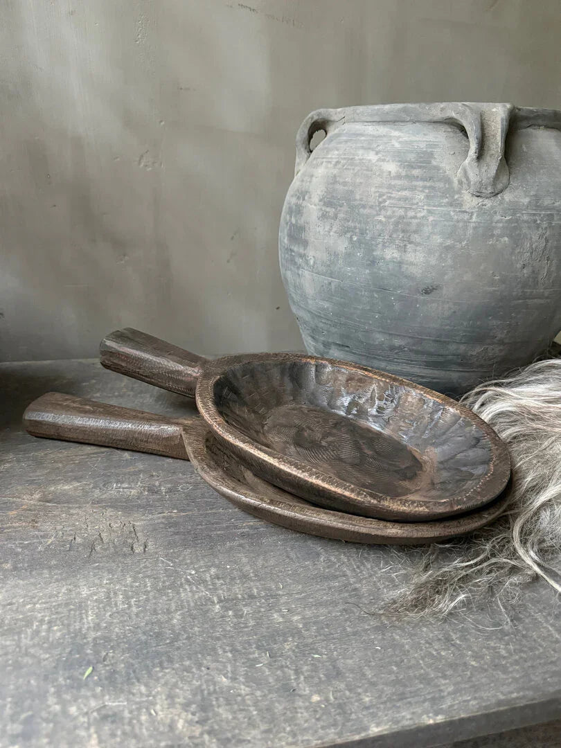 Houten Japati plank ovaal met handvat - My Sober Home