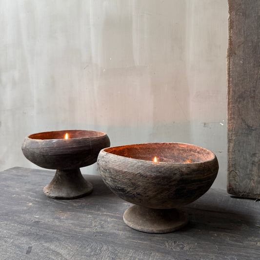 Houten bowl op voet