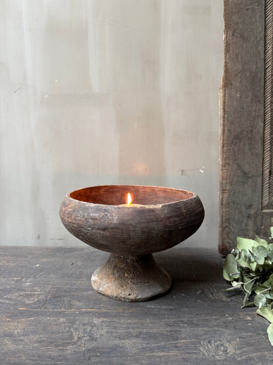 Houten bowl op voet