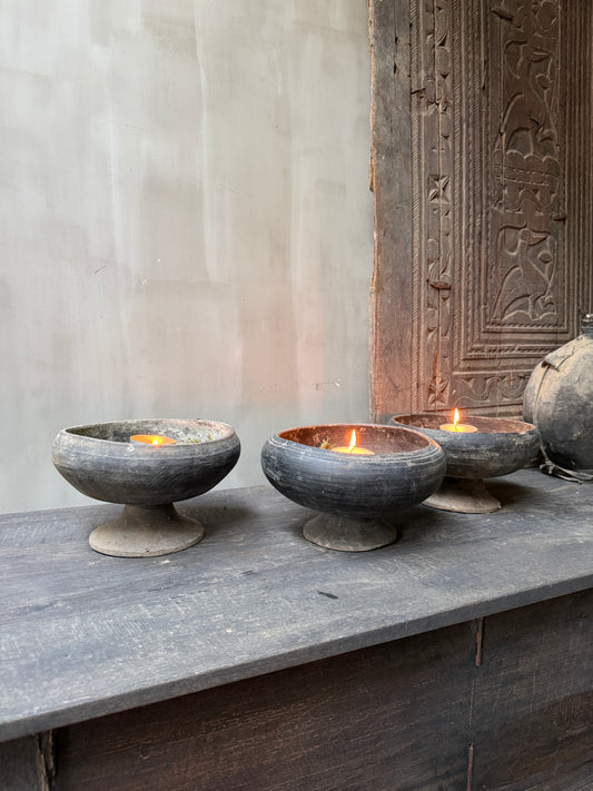 Houten bowl op voet