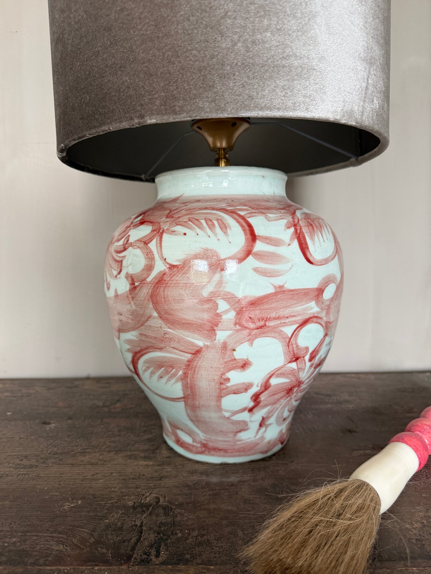 Tischlampe aus einem chinesischen Ingwertopf