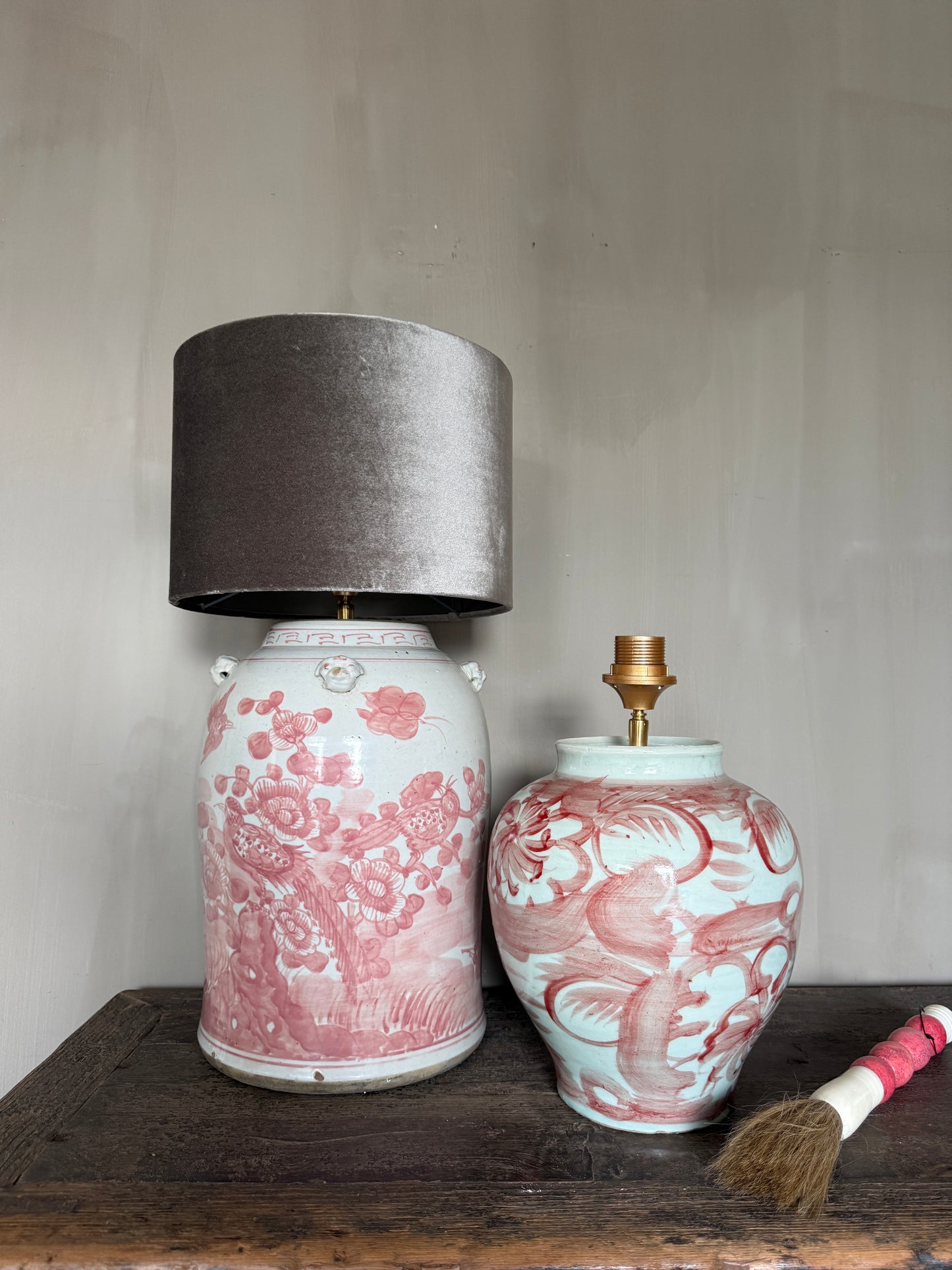 Tischlampe aus einem chinesischen Ingwertopf