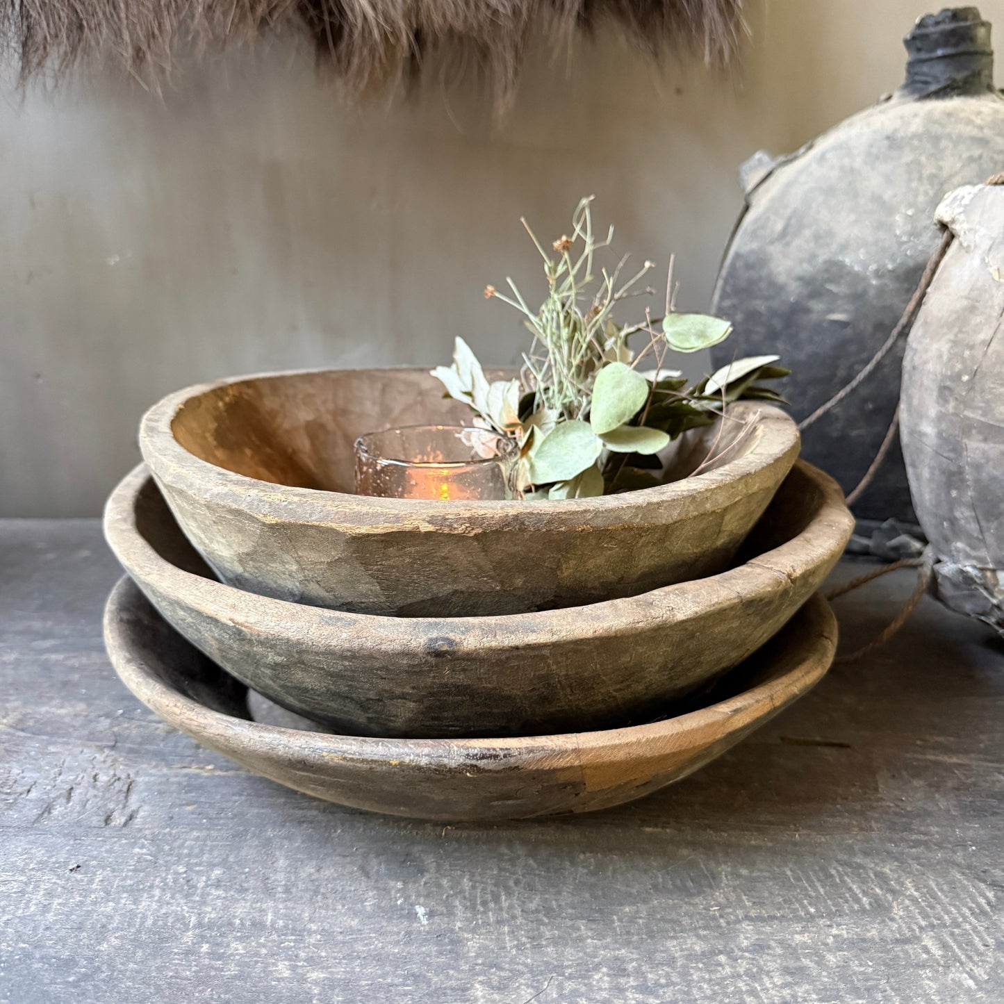 Interieur decoratie set stapel schalen M