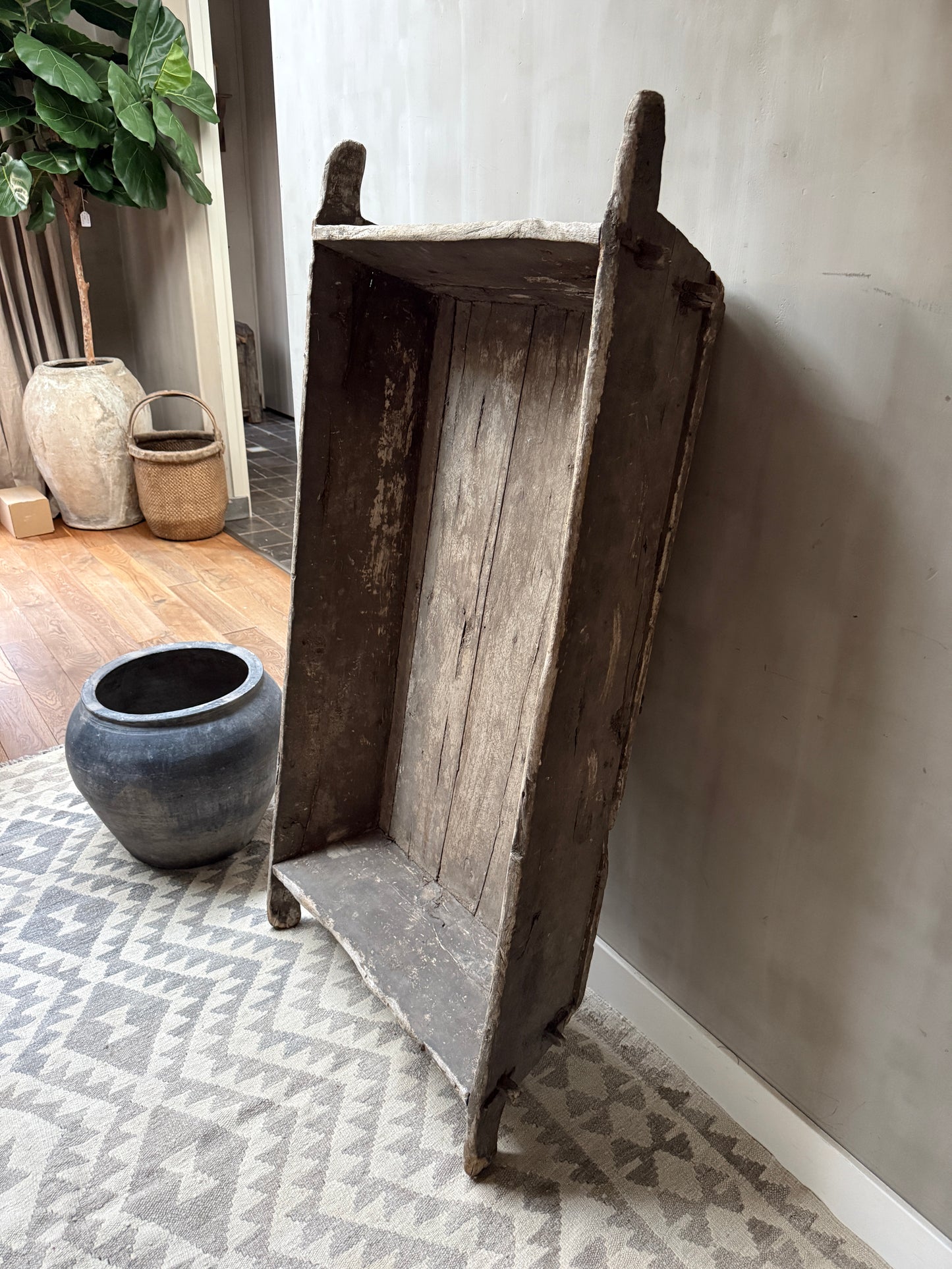 Authentieke oude houten XL trog