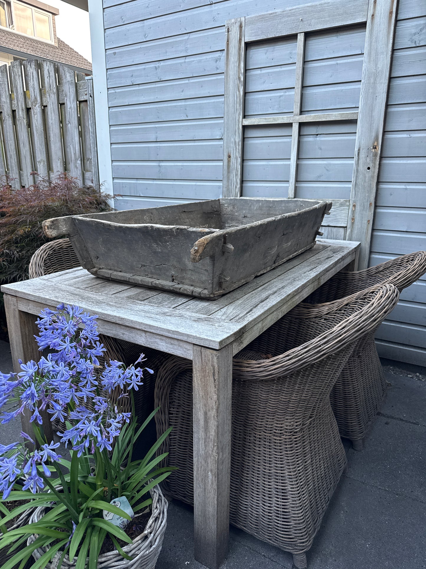 Authentieke oude houten XL trog