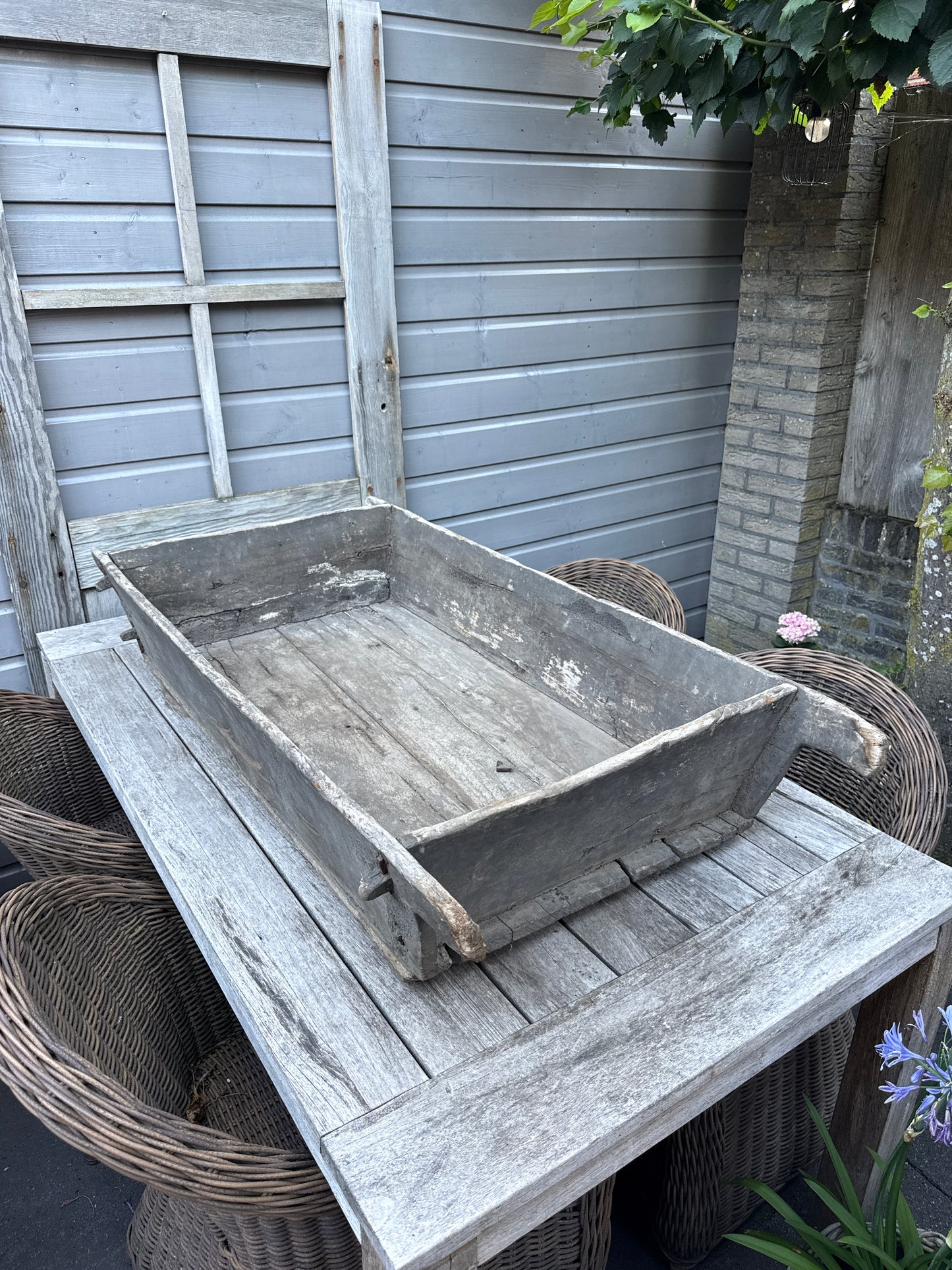 Authentieke oude houten XL trog