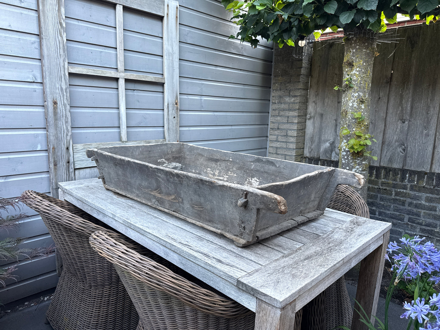 Authentieke oude houten XL trog