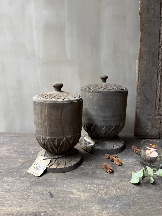 Opbergpot met deksel op voet m
