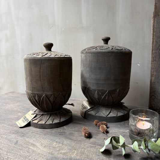 Opbergpot met deksel op voet m