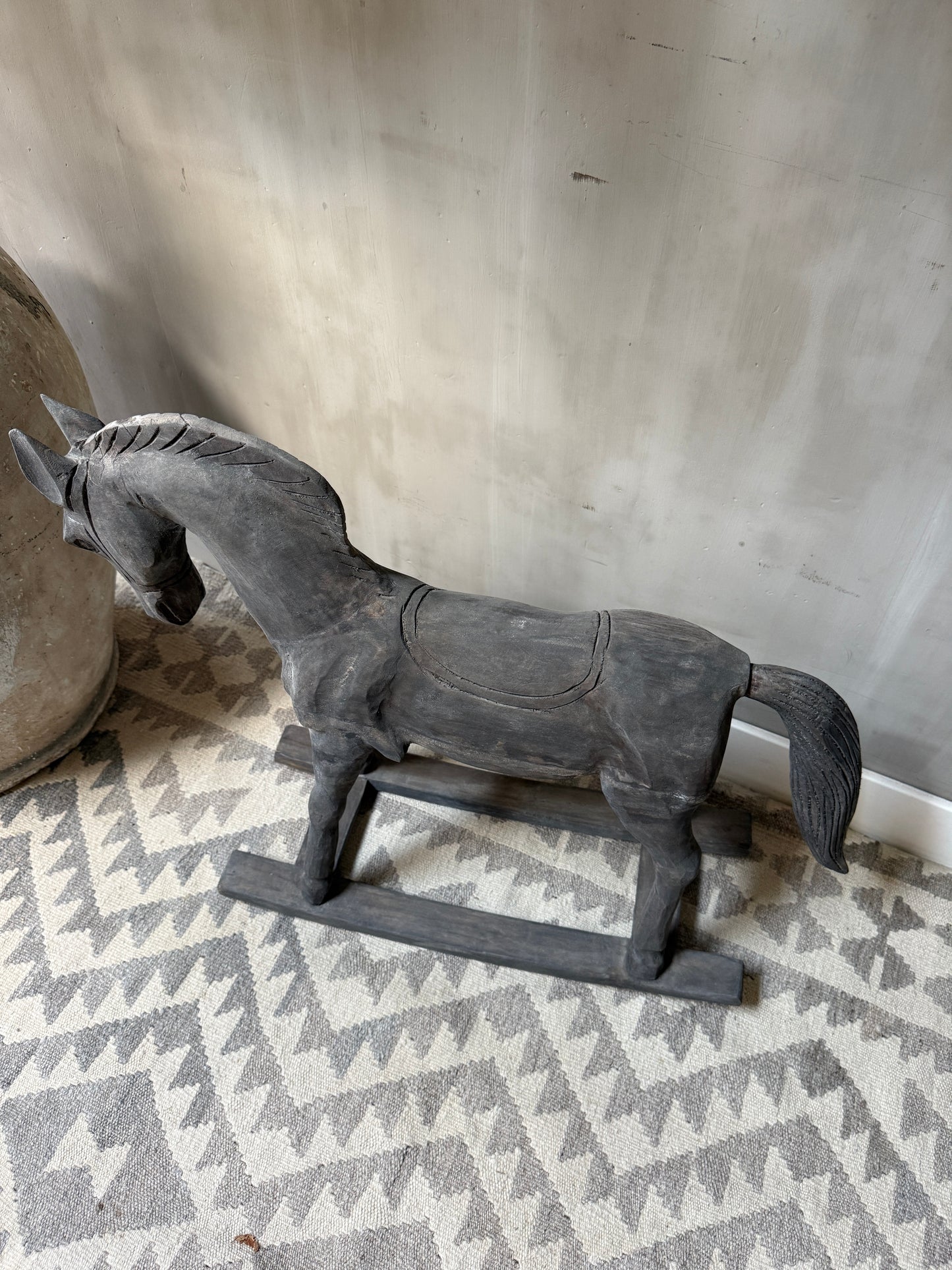 Schommelpaard oud hout M