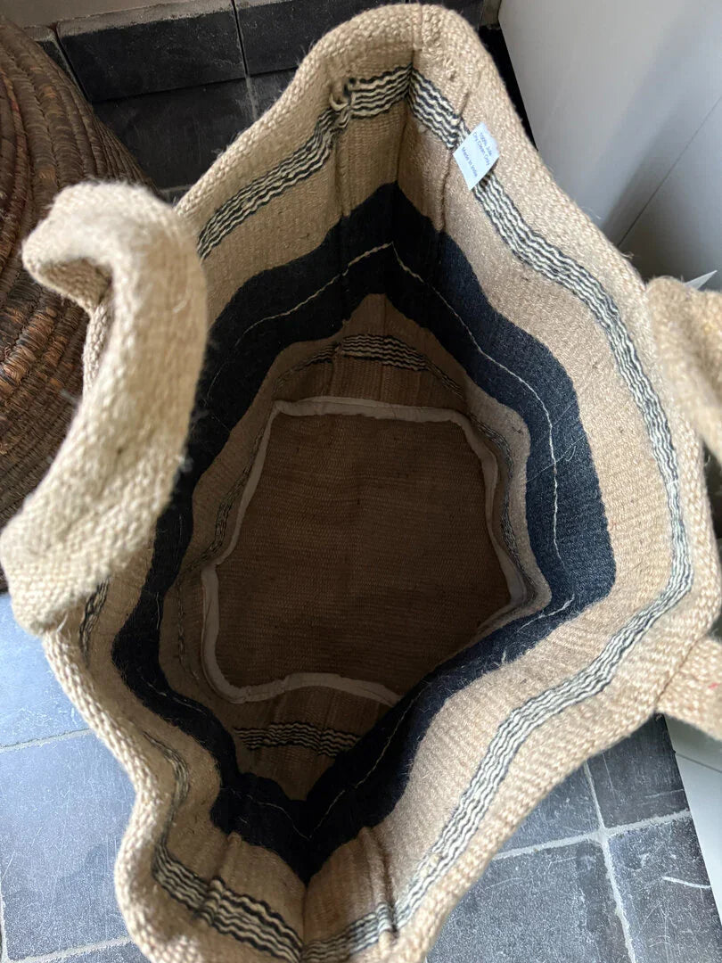 Jute tas zwart - My Sober Home