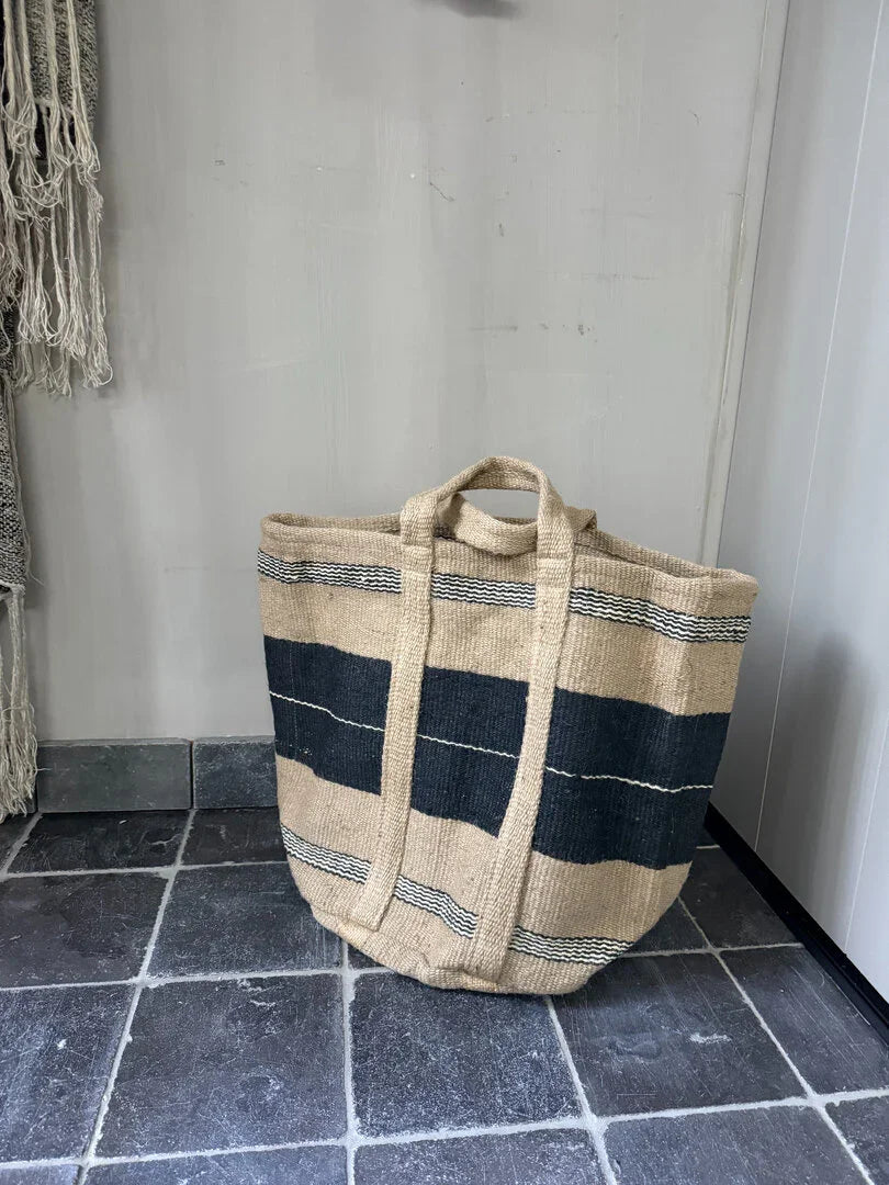 Jute tas zwart - My Sober Home