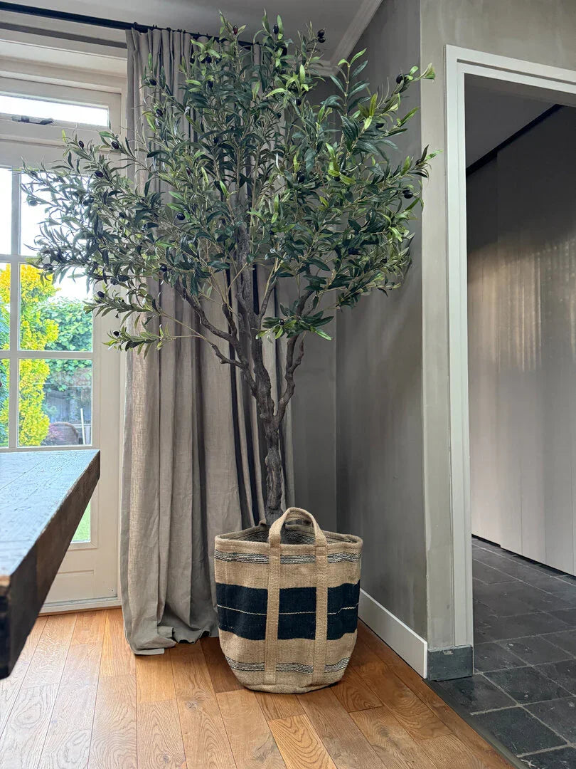 Jute tas zwart - My Sober Home