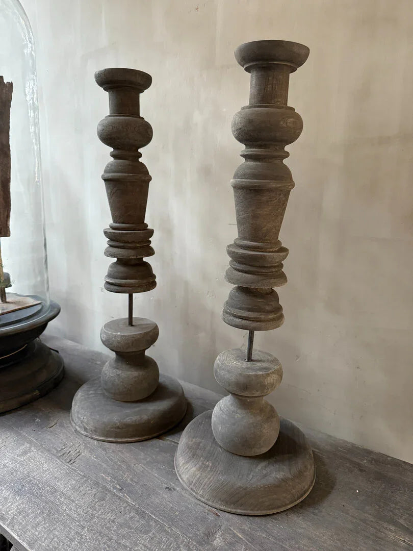 Grote houten kandelaar - My Sober Home