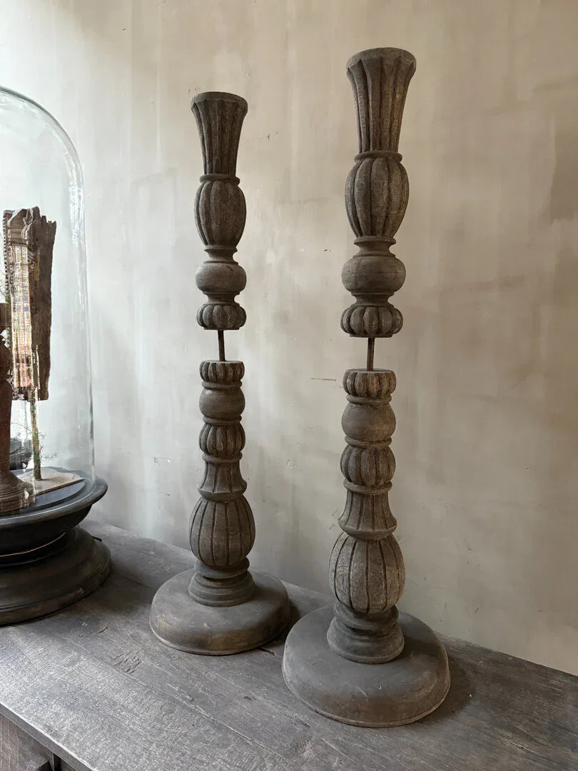 Grote houten kandelaar - My Sober Home