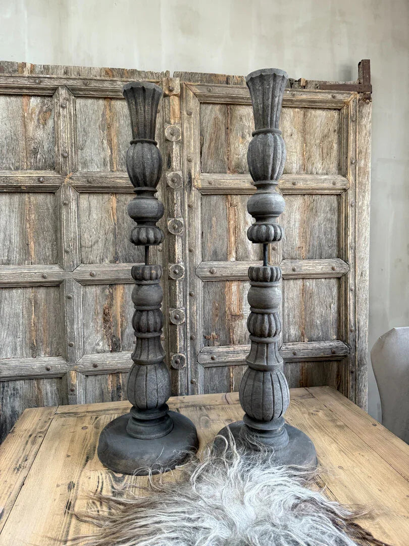 Grote houten kandelaar - My Sober Home