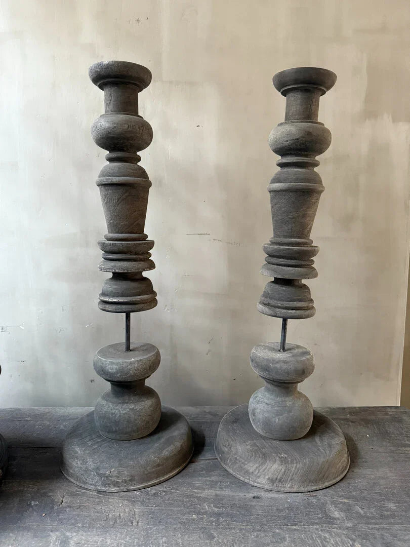 Grote houten kandelaar - My Sober Home