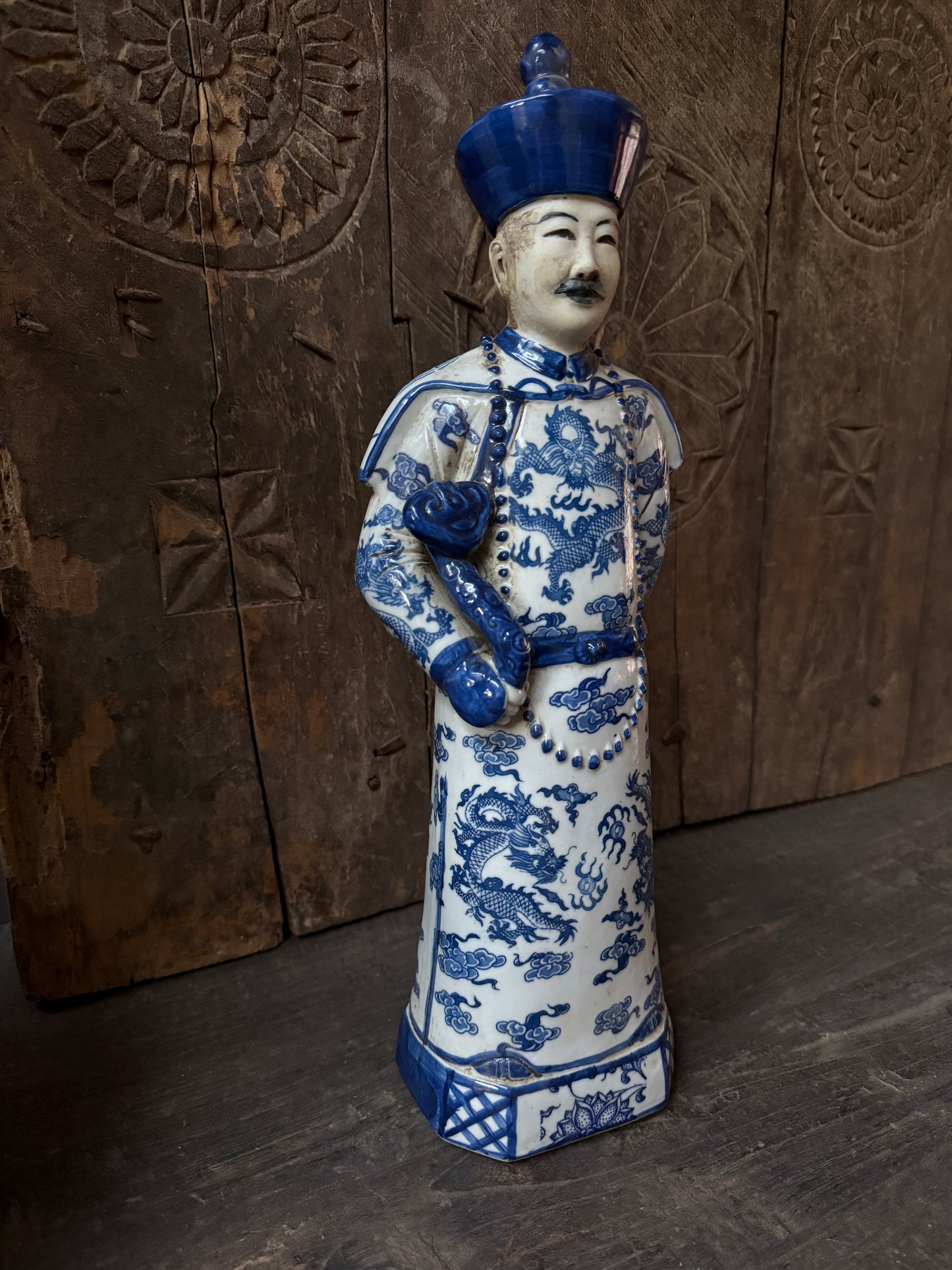 Chinese porcelain statuette of an emperor standing