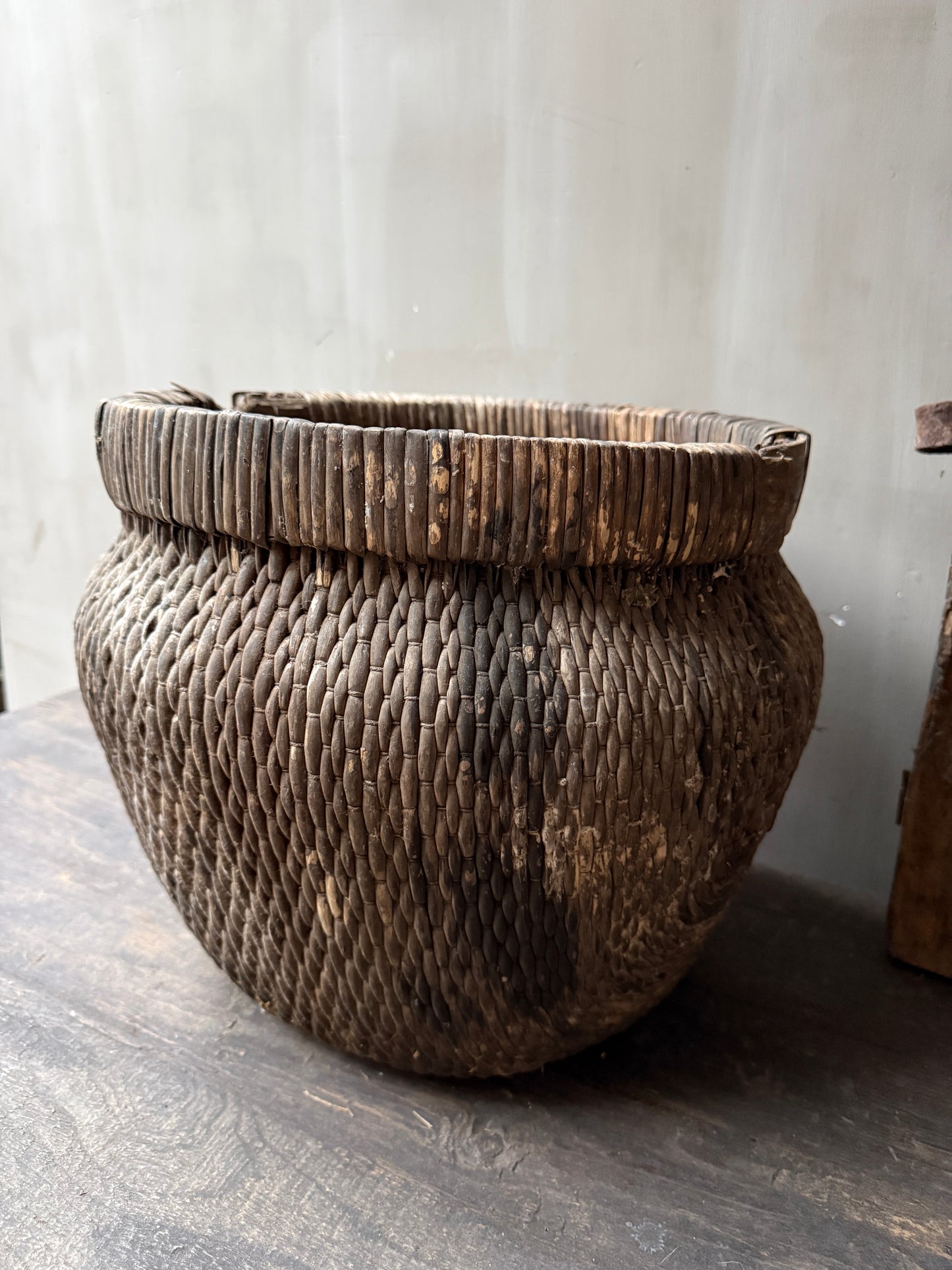 Originele rieten Chinese korf mand