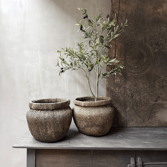 Originele rieten Chinese korf mand