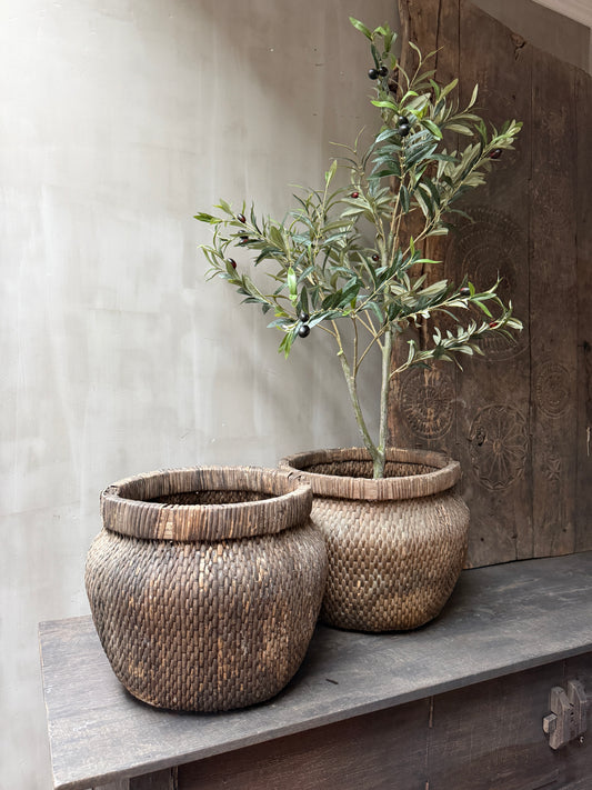 Originele rieten Chinese korf mand