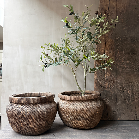 Originele rieten Chinese korf mand