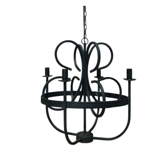 Kroonluchter zwart 4 arm