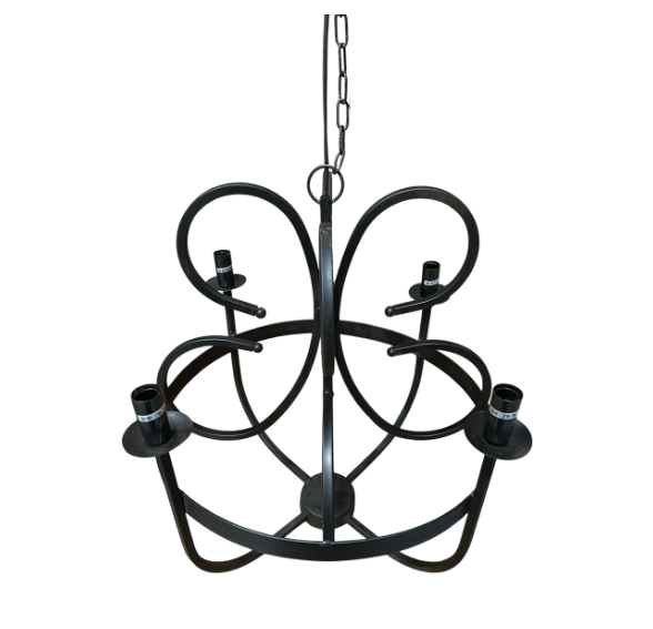 Kroonluchter zwart 4 arm