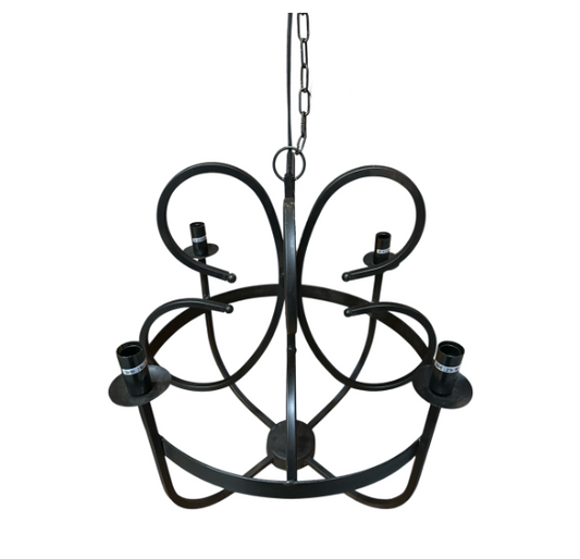 Kroonluchter zwart 4 arm