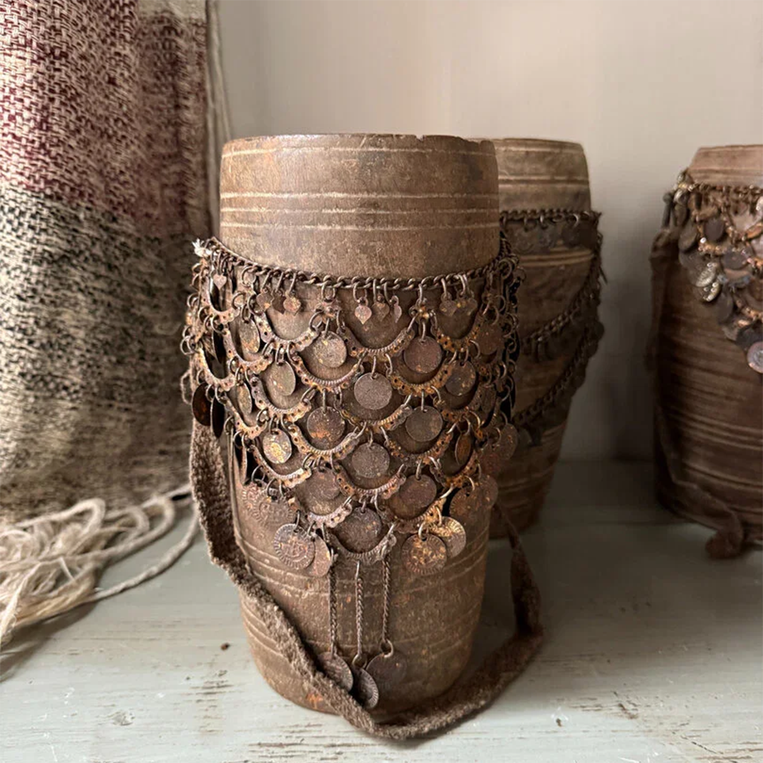 Wooden jar incl. jar chain