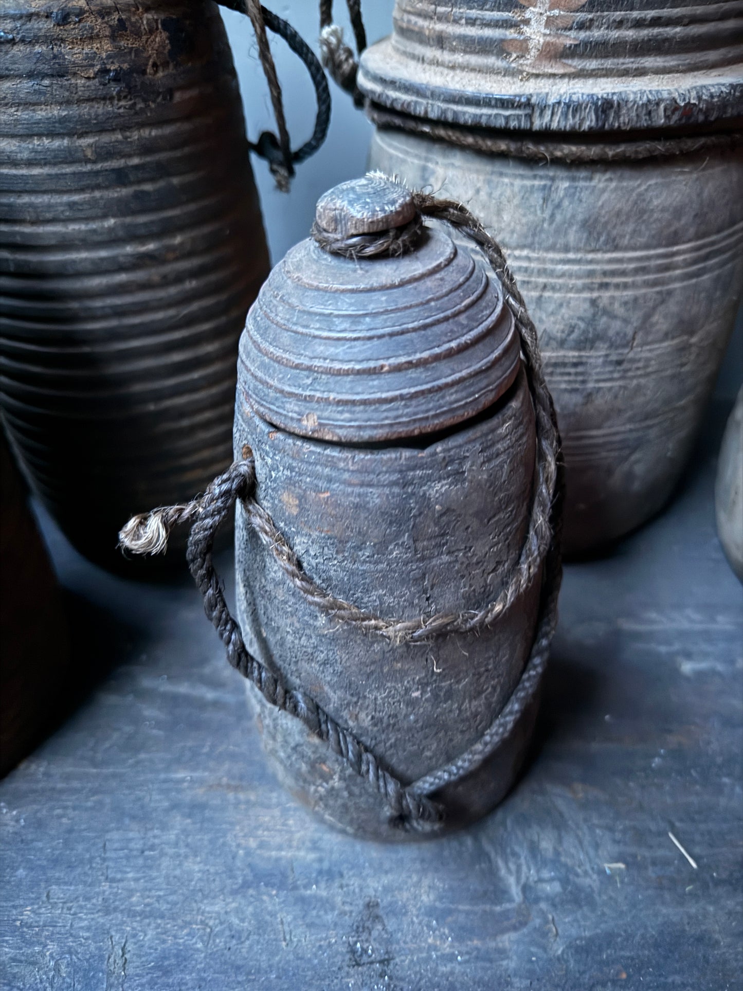 Wooden jar with lid