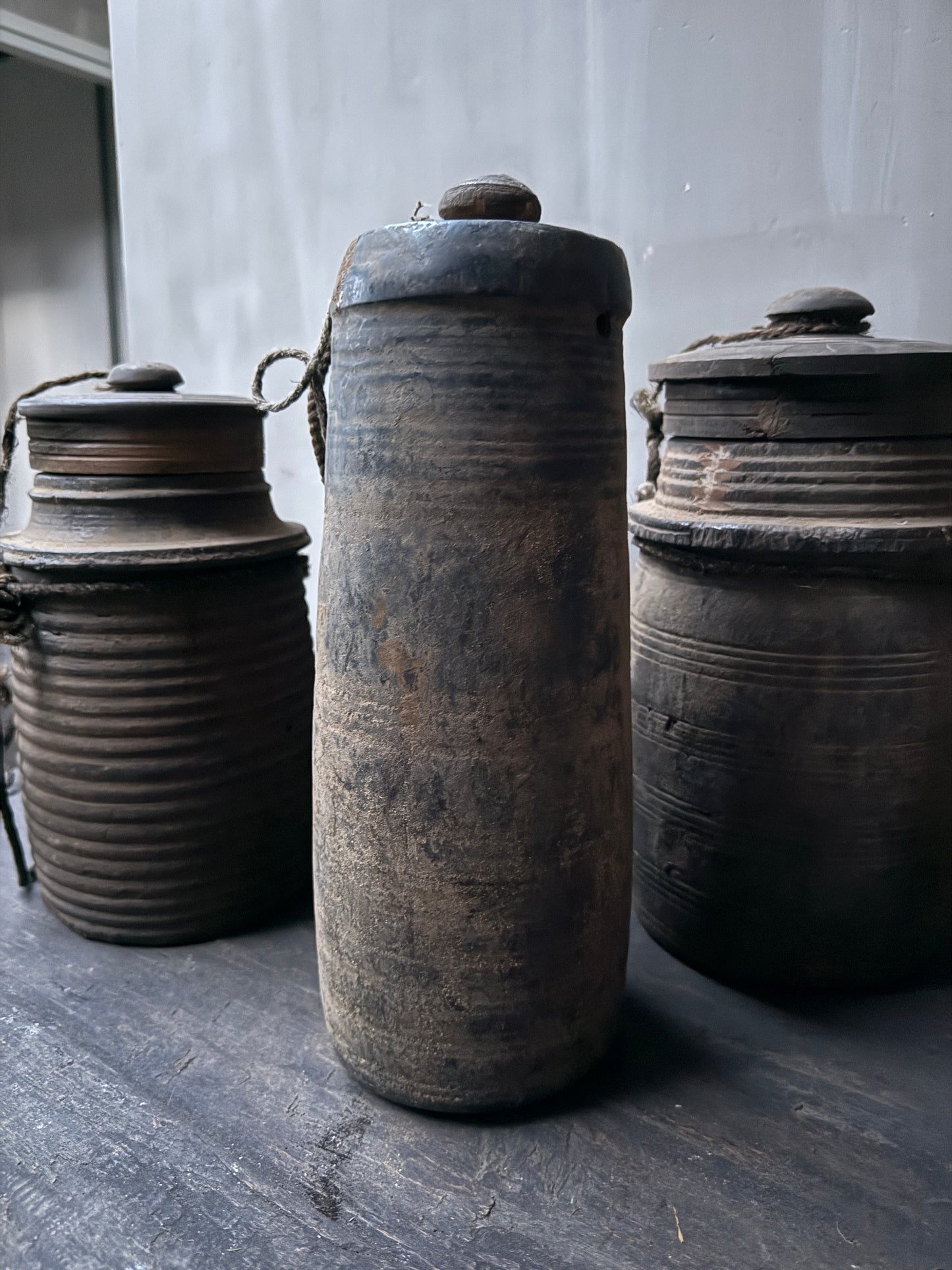 Houten kruikje met deksel