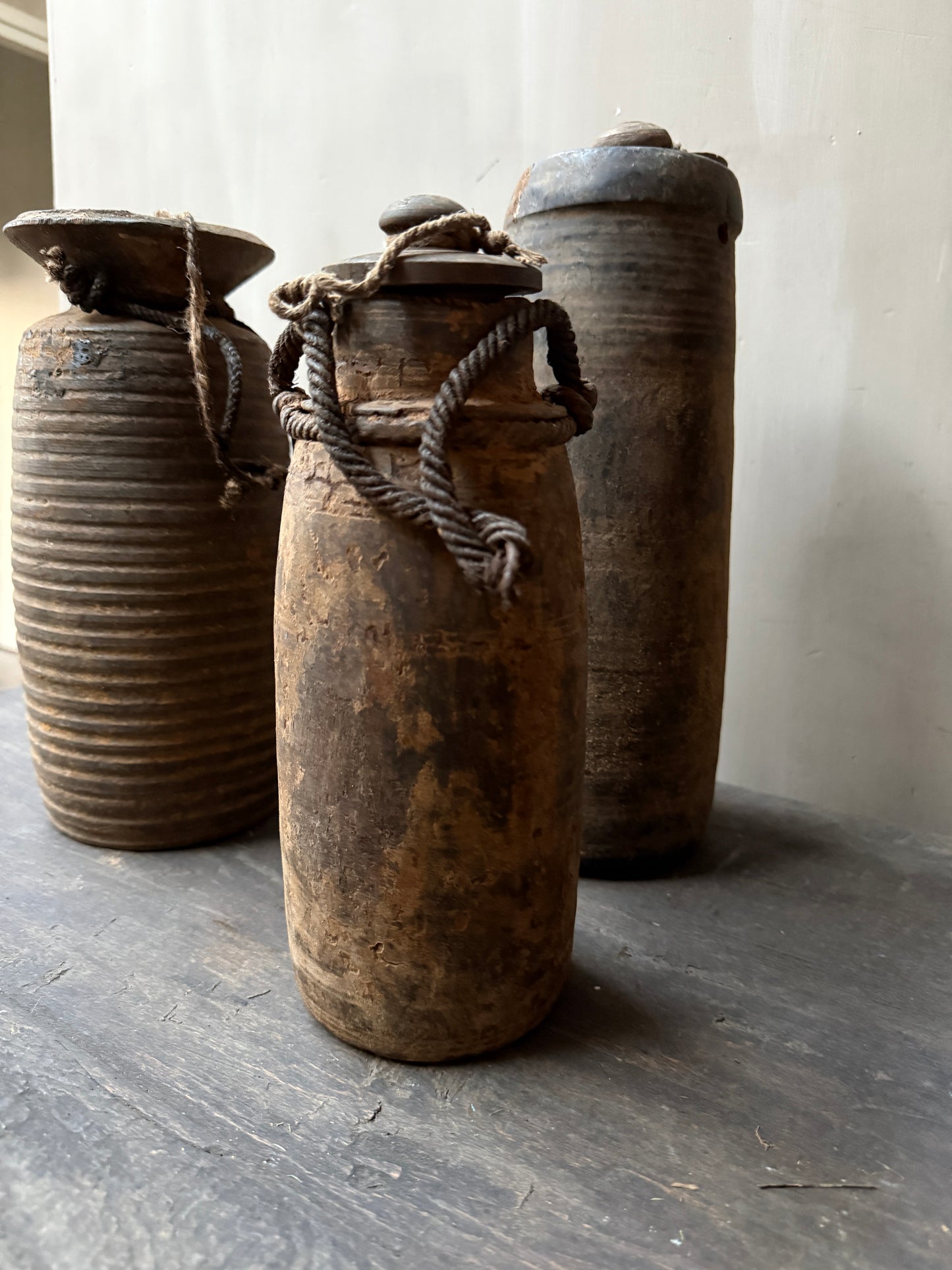 Houten kruikje met deksel