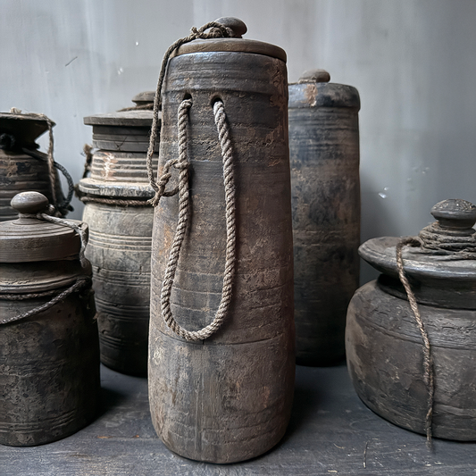 Old Nepalese jar with lid