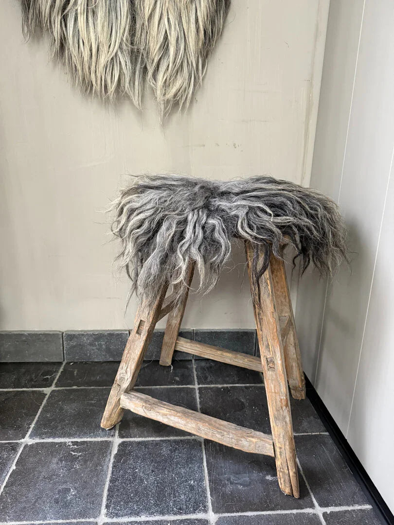 Kruk vachtje beige/grijs - My Sober Home