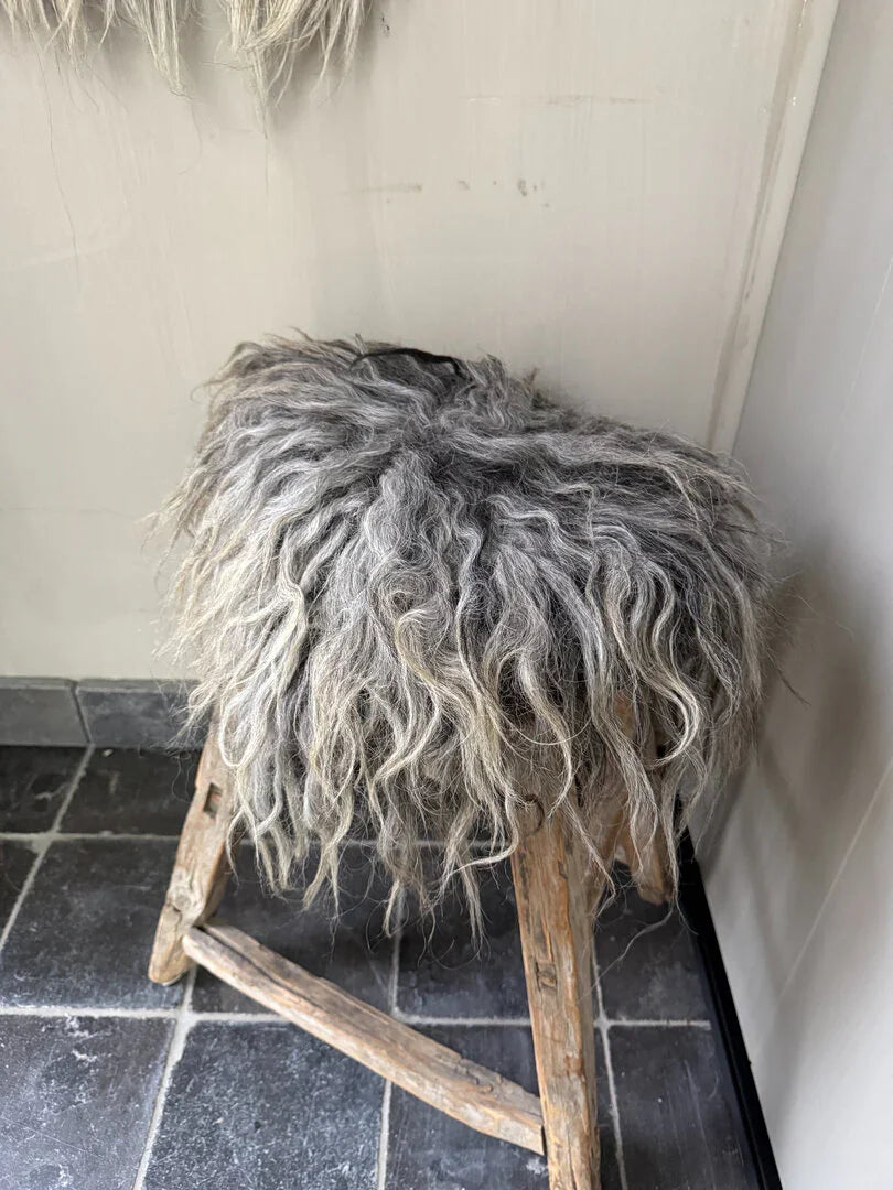 Kruk vachtje beige/grijs - My Sober Home