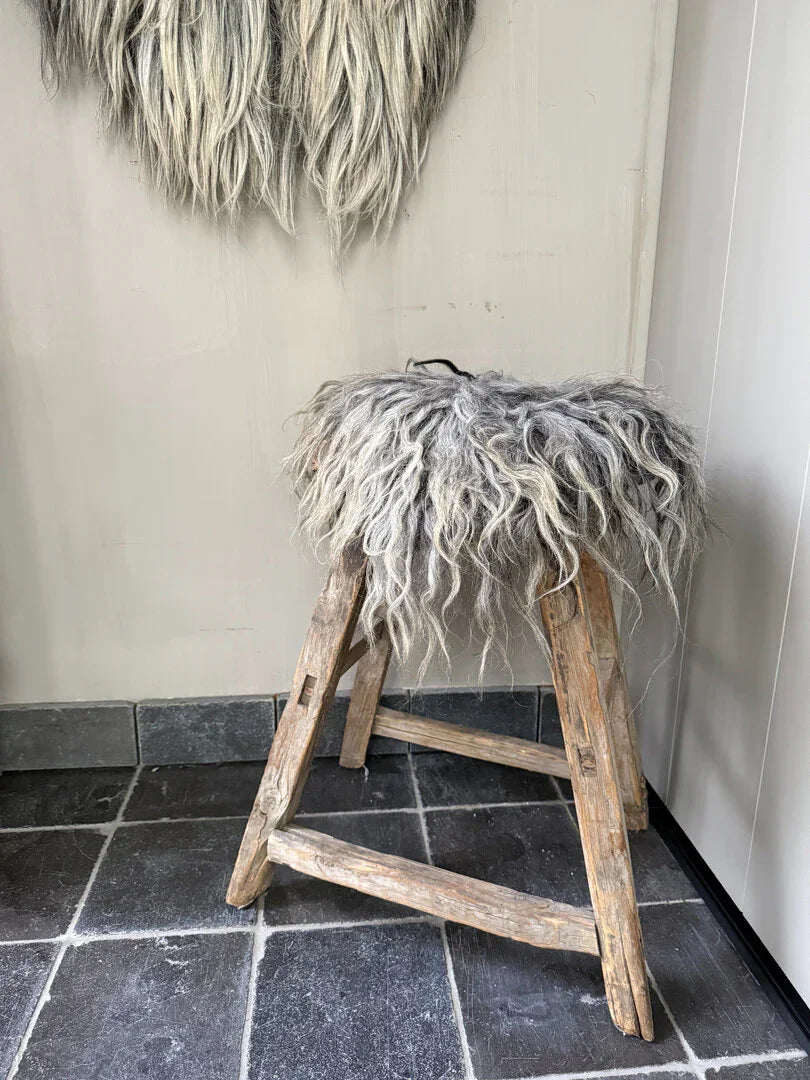 Kruk vachtje beige/grijs - My Sober Home